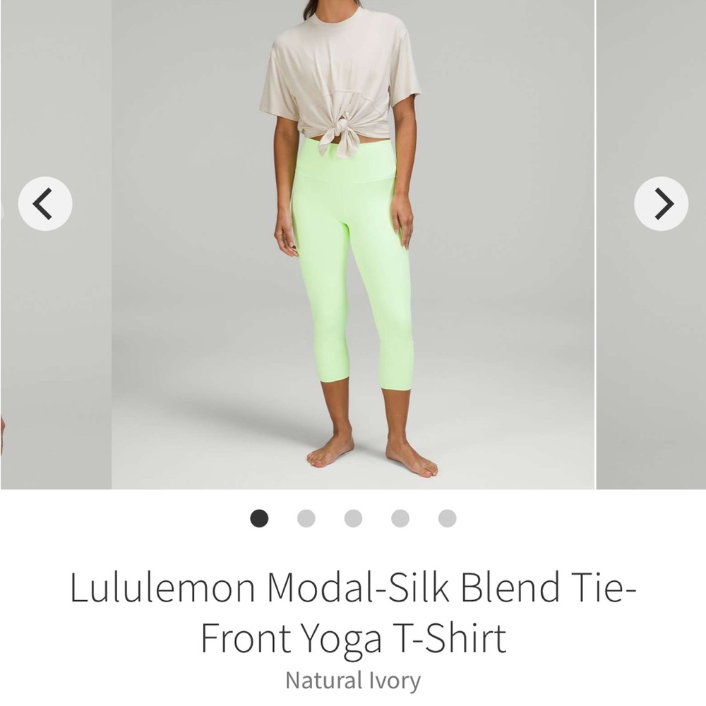 🍋 Lululemon Modal-Silk Blend Tie- Front Yoga T-Shirt 🍋